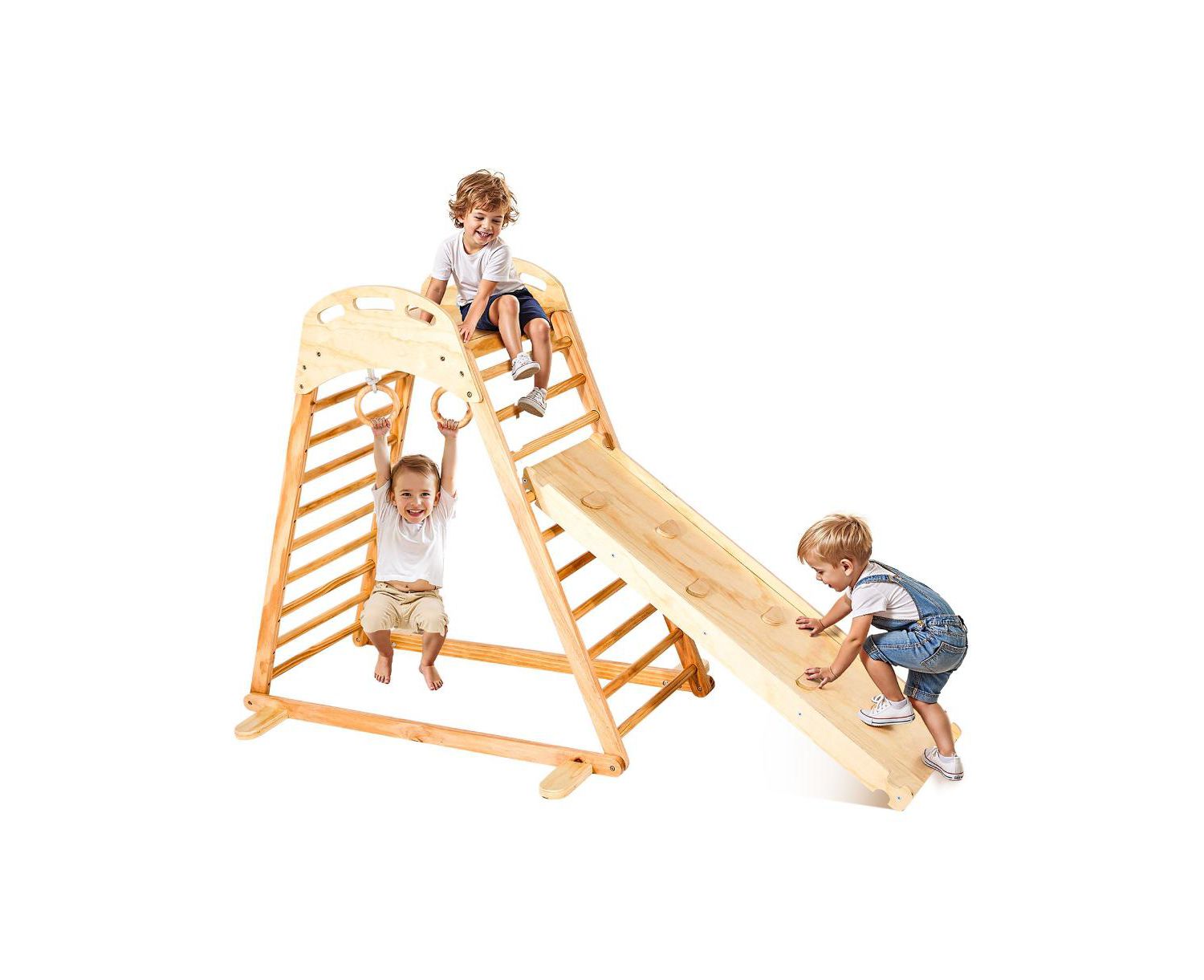 4-in-1 Wooden Indoor Jungle Gym