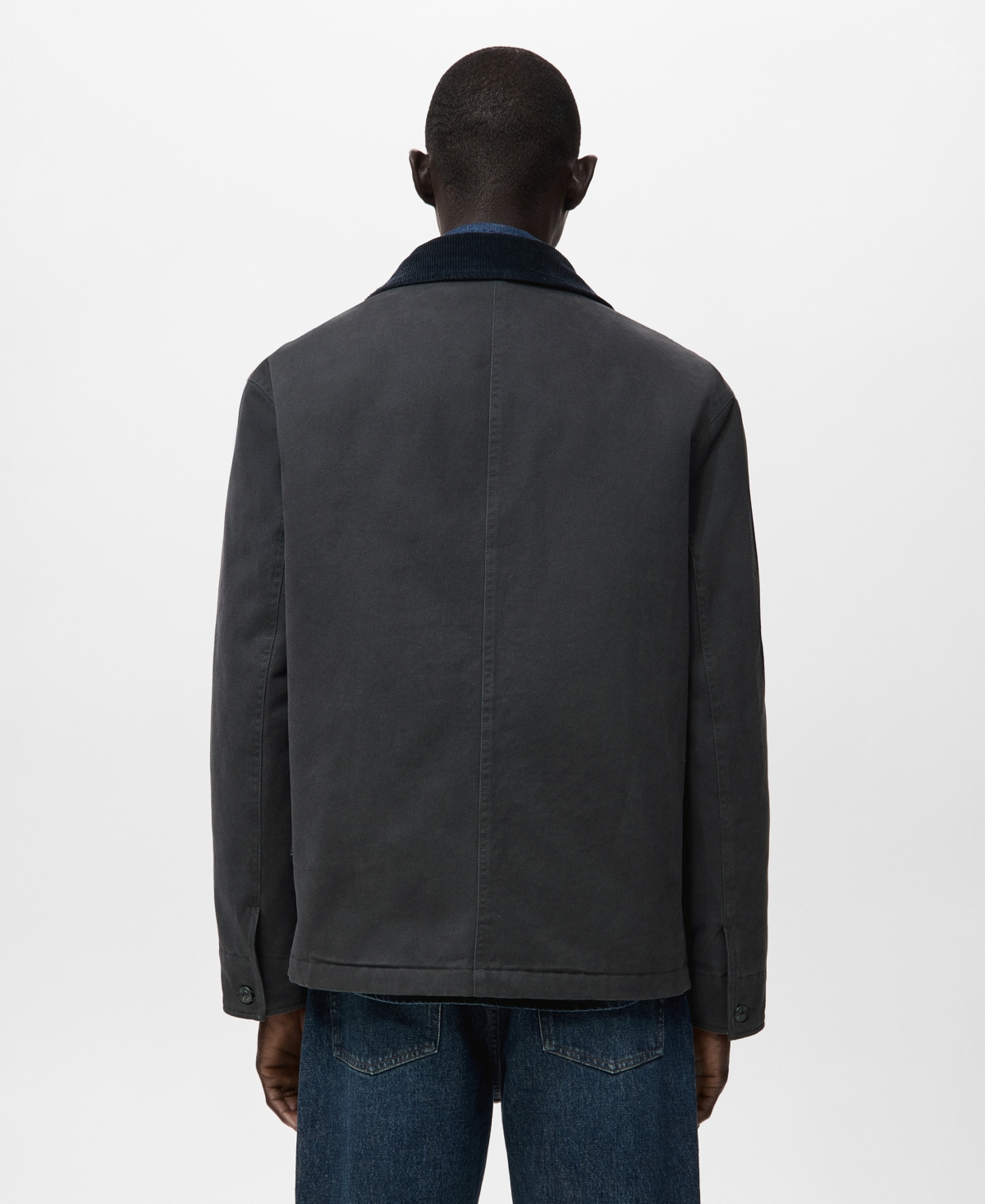 Mango Men's Corduroy Collar Quilted Jacket