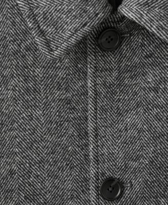Men's Herringbone Wool-Blend Coat