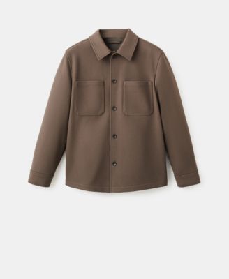 Men's Pockets Wool Overshirt