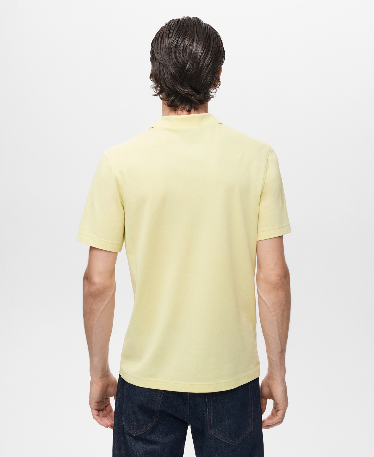 Mango Men's Cotton Pique Polo Shirt