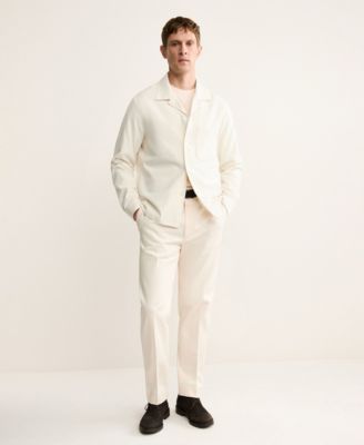 Men's Regular Fit Pleated Cotton Pants