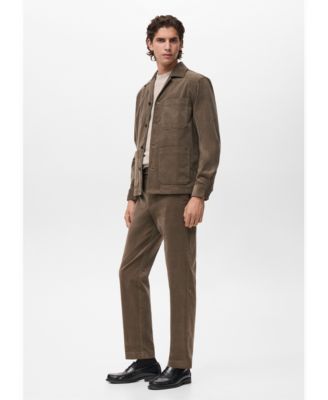 Men's Pockets Corduroy Cotton Overshirt