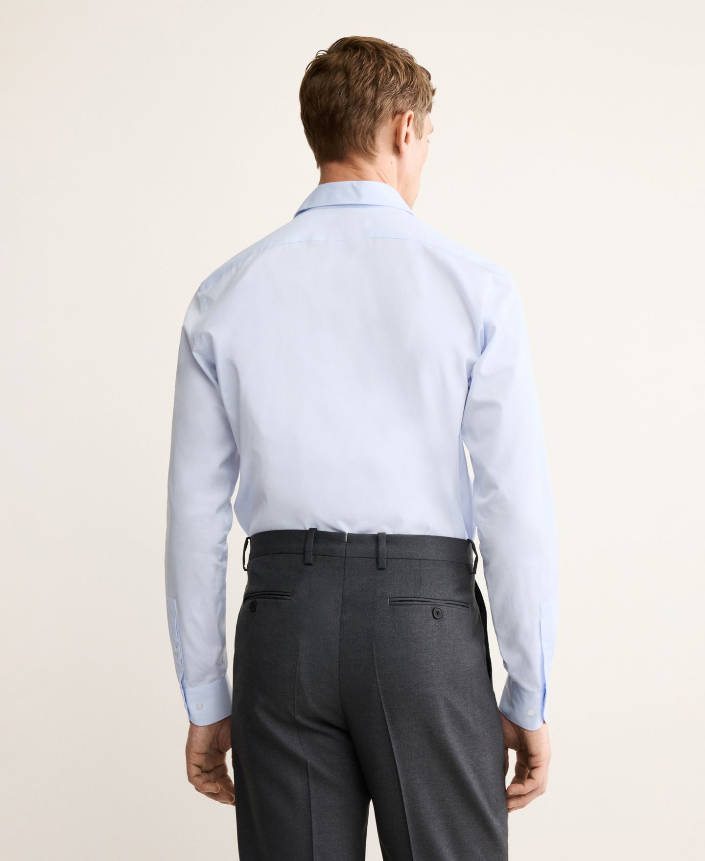 Мужская рубашка Mango Cotton Dress Shirt, цвет: Небесно-голубой — фото 3
