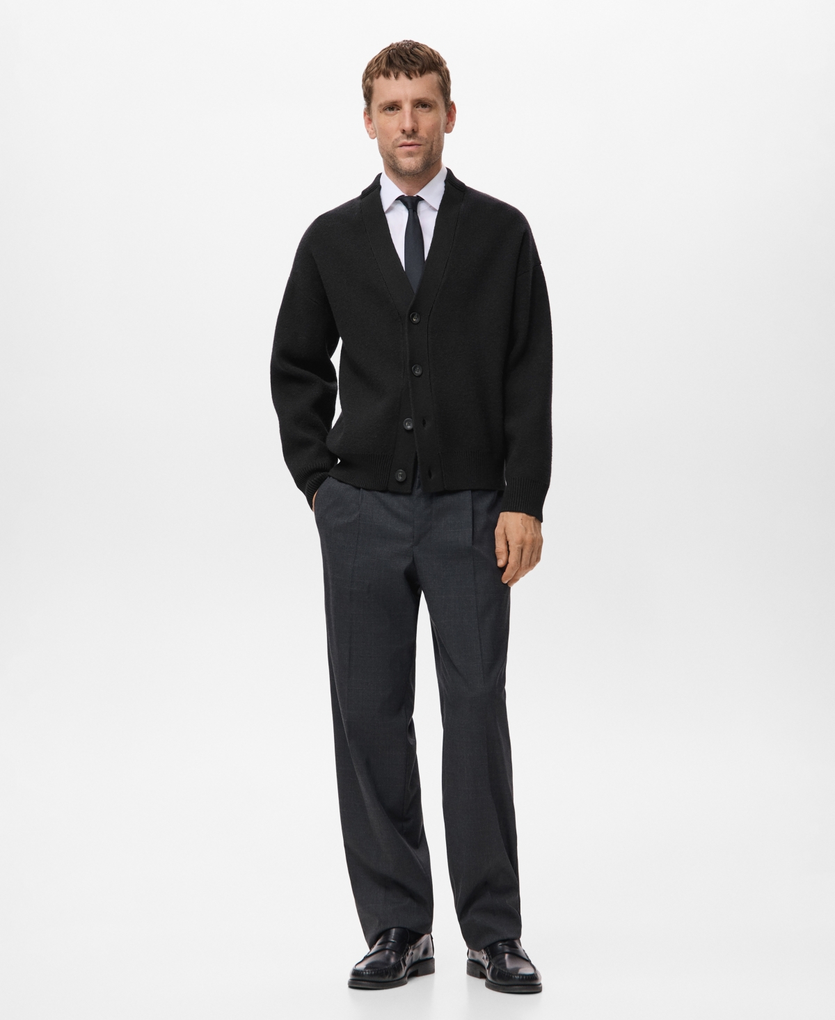 Mango Men's Relaxed-Fit Knitted Cardigan