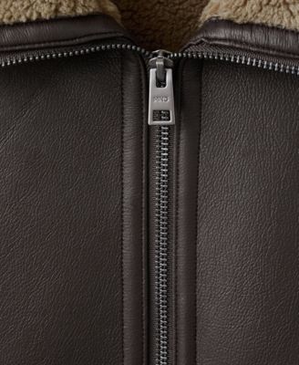 Men's Faux-Leather Fleece Jacket