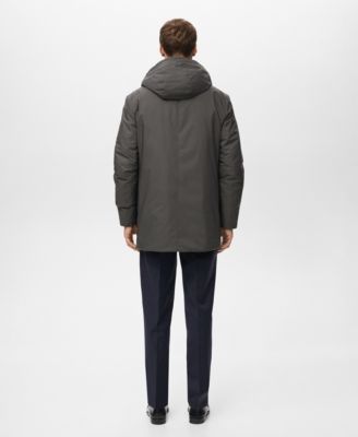 Men's Detachable Water-Repellent Quilted Parka