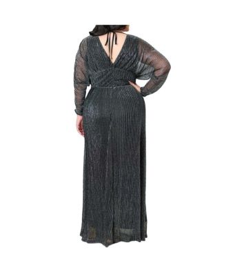 Plus Size Faux Wrap Maxi Dress