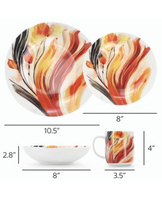Tulip Fields 16-Pc. Dinnerware Set, Service For 4