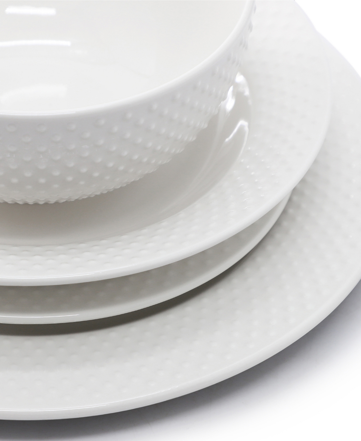 Elama Kim Hobnail 16-Pc. Dinnerware Set, Service For 4