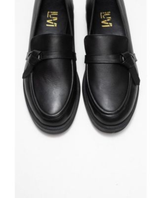 Forever & Always Women's Shoes Galea Buckled Leather Loafers