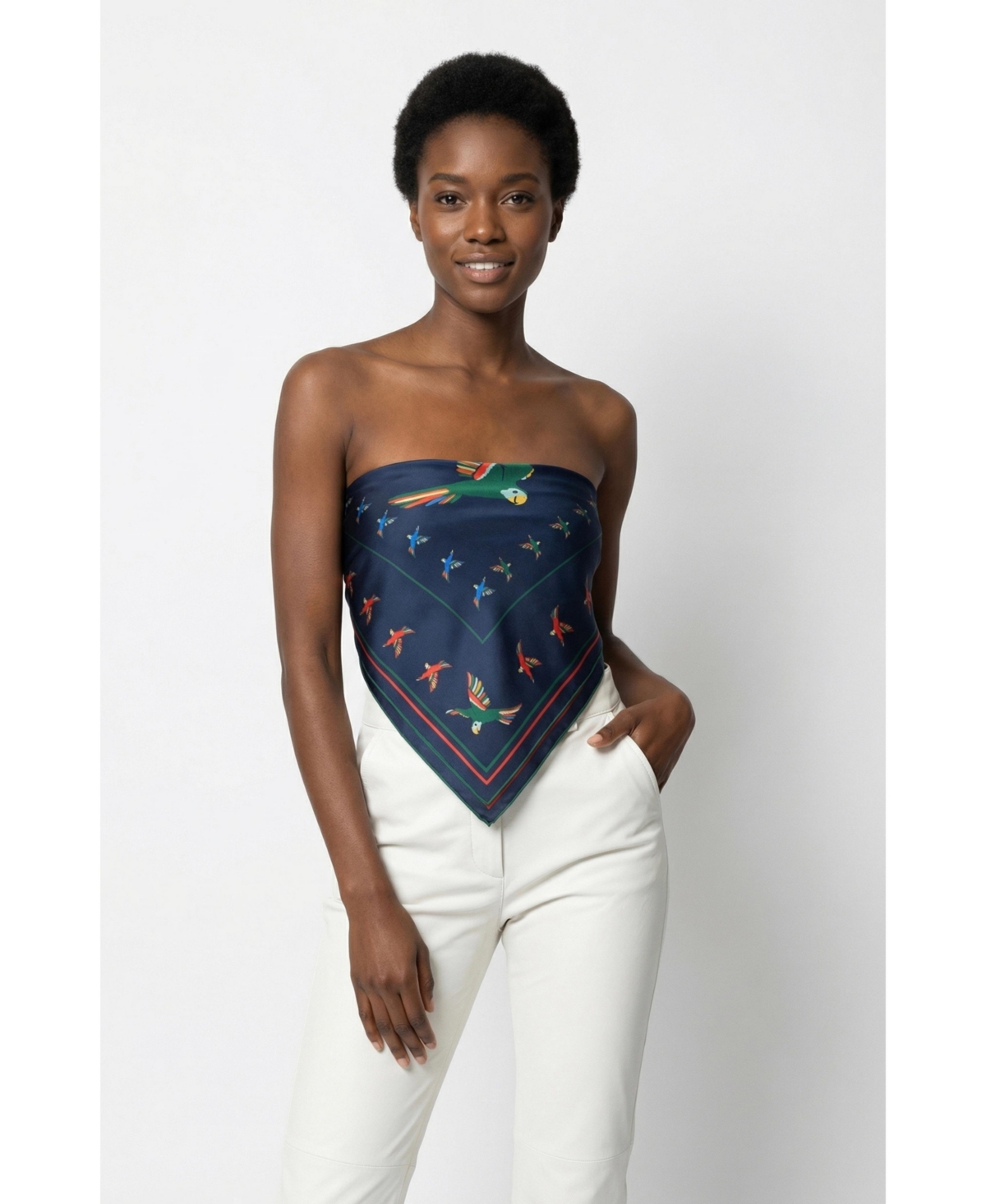 Jessie Zhao New York Sky Parade Double Sided Silk Scarf