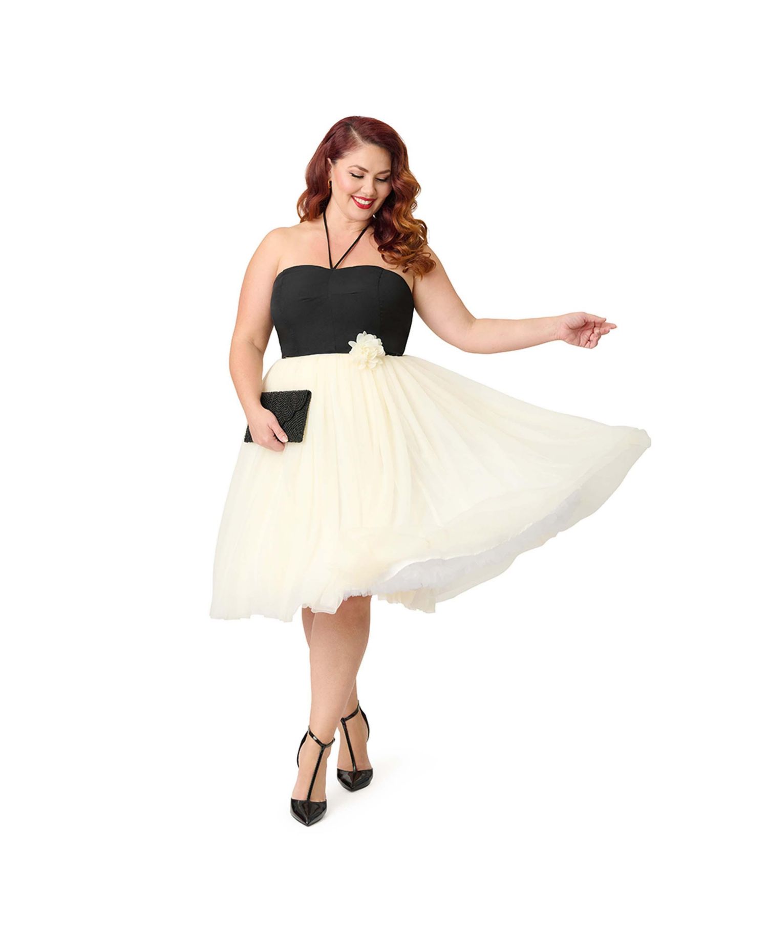 Plus Size Sweetheart Halter Swing Dress