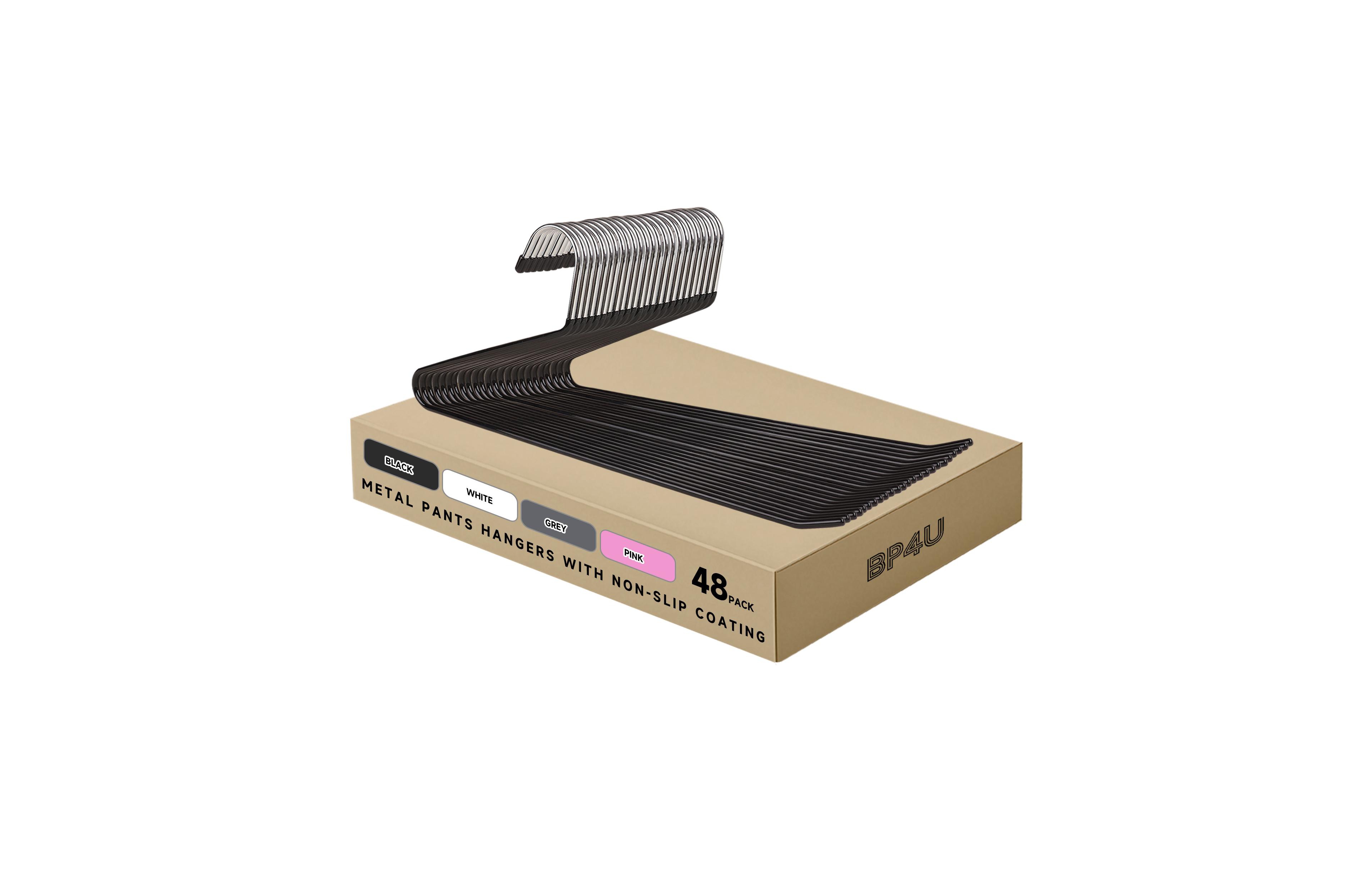BP4U Open-Ended Heavy Duty Metal Pants Hangers, Heavy Duty Space Saving Steel Towel and Scarf Hangers
