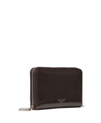 Halo Glazed Leather Zip Around Wallet