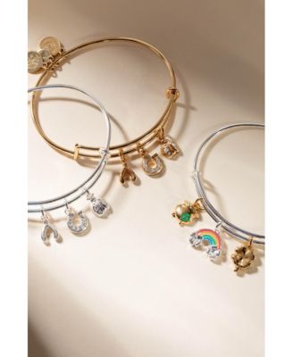 St Patricks Day Bangle Bracelet Love And Luck Muli Charm