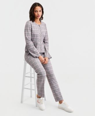 Women's Glen Plaid Peplum Jacket