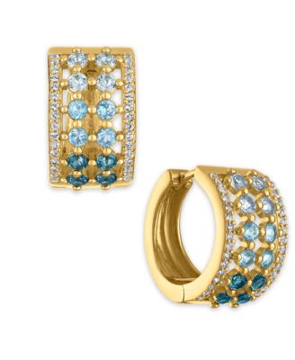 Multi-Gemstone (2 ct. t.w.) Huggie Hoop Earrings in 14k Gold Over Sterling Silver (Also Available in Amethyst)