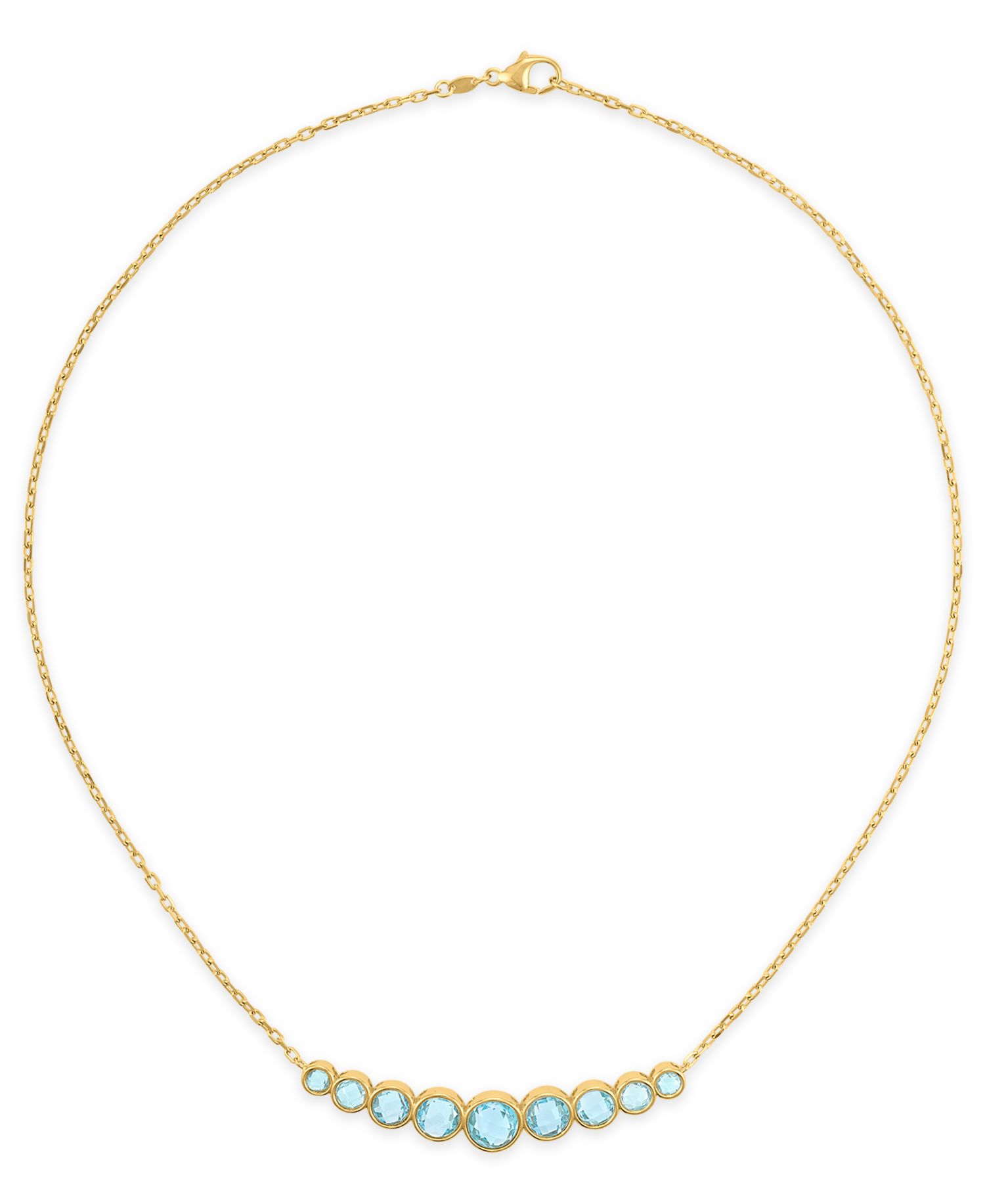 Amethyst (6-7/8 ct. t.w.) Bezel Set Smile Necklace in 14k Gold Over Sterling Silver (Also Available in Sky Blue Topaz)