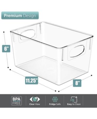 8 Pack Large Clear Storage Bins - for Kitchen, Fridge, Cabinet, Pantry Organization and Storage