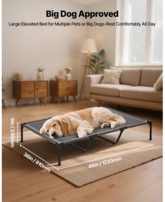 Steel Frame Portable Elevated Pet Cot, XL, Gray