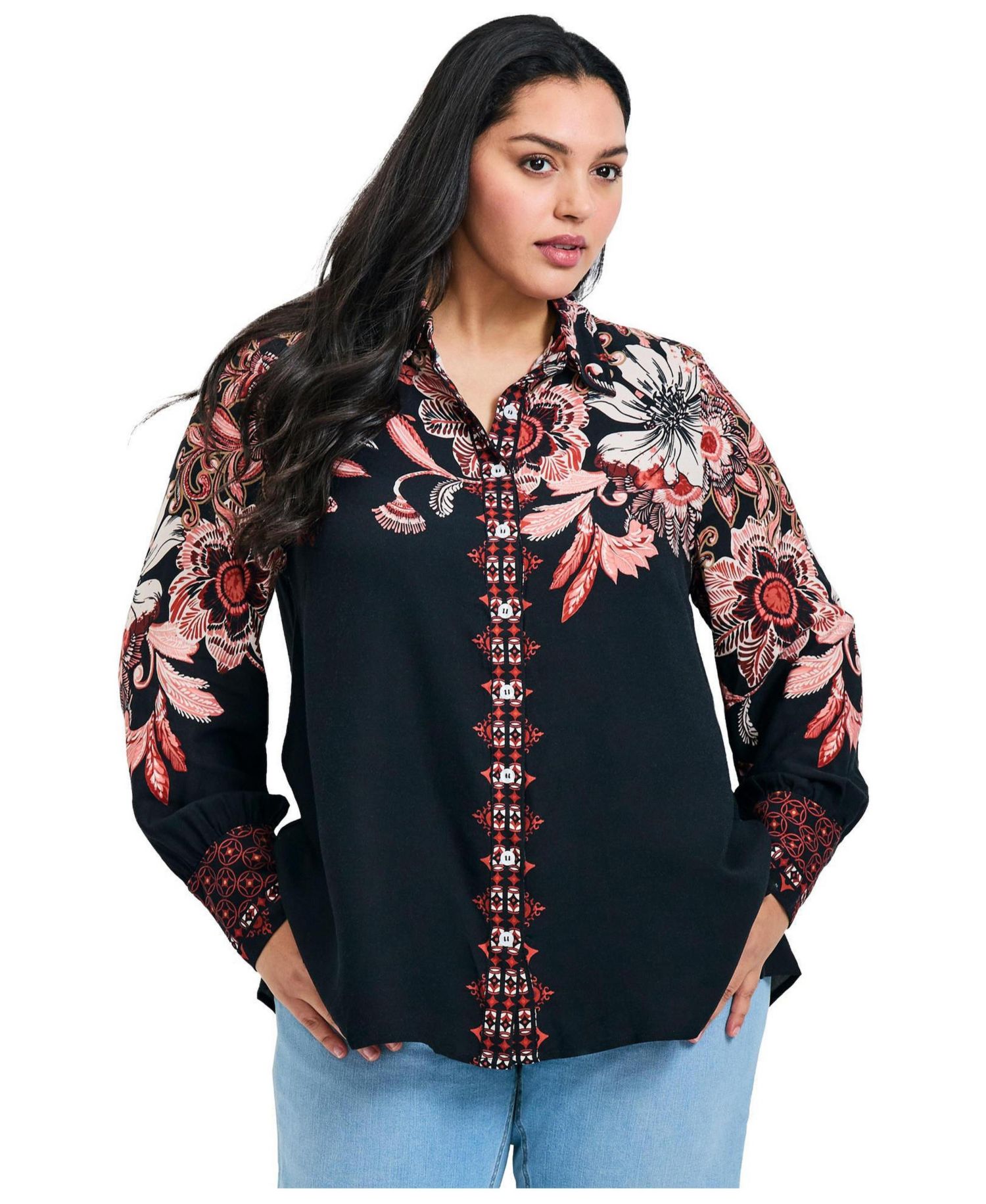 Women's Plus Size La Luna Button Down Shirt