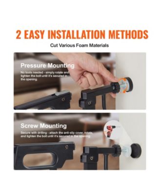 Extra-Wide Walk-Thru Safety Gate with Auto-Close, 29.5"-48.4", Black