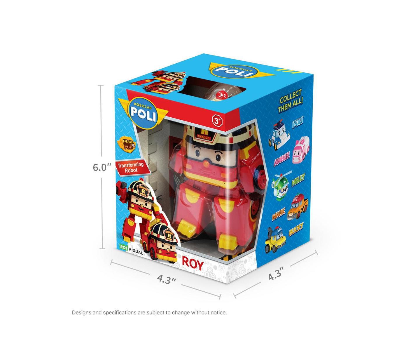 Детская фигурка Robocar Poli Roy 4" Transforming Robot Fire Truck Action Figure, Ages 3+ — фото 4