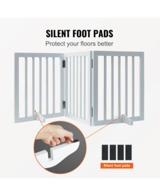 3-Panel Foldable Freestanding Pet Gate, 60" W x 24" H, White