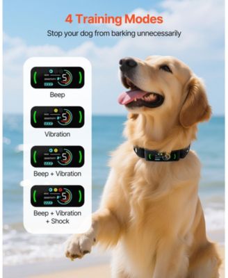 Waterproof Rechargeable Smart Bark Collar with 6 Sensitivity Levels, Black
