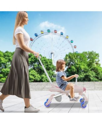 2-in-1 Kids Ride-on Push Car with LED Lighted Wheels