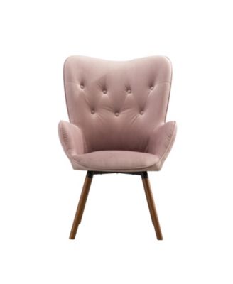 Contemporary Silky Velvet Tufted Button Back Accent Chair