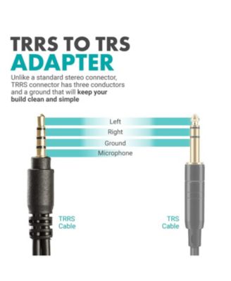 TCB1 3.5mm TRS (Female) Microphone to TRRS (Male) Smartphone Adapter