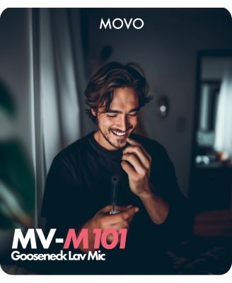 MV-M101 Gooseneck Omnidirectional Lavalier Microphone- Compatible with DJI Mic/Rode Wireless Go Series Wireless Transmitters