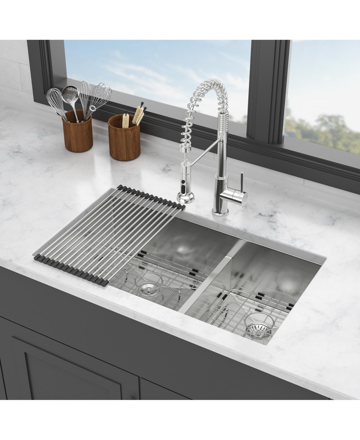 33x19x10inch Undermount Double Bowl Kitchen Sink Stainless Steel 16 Gauge 60 and 40