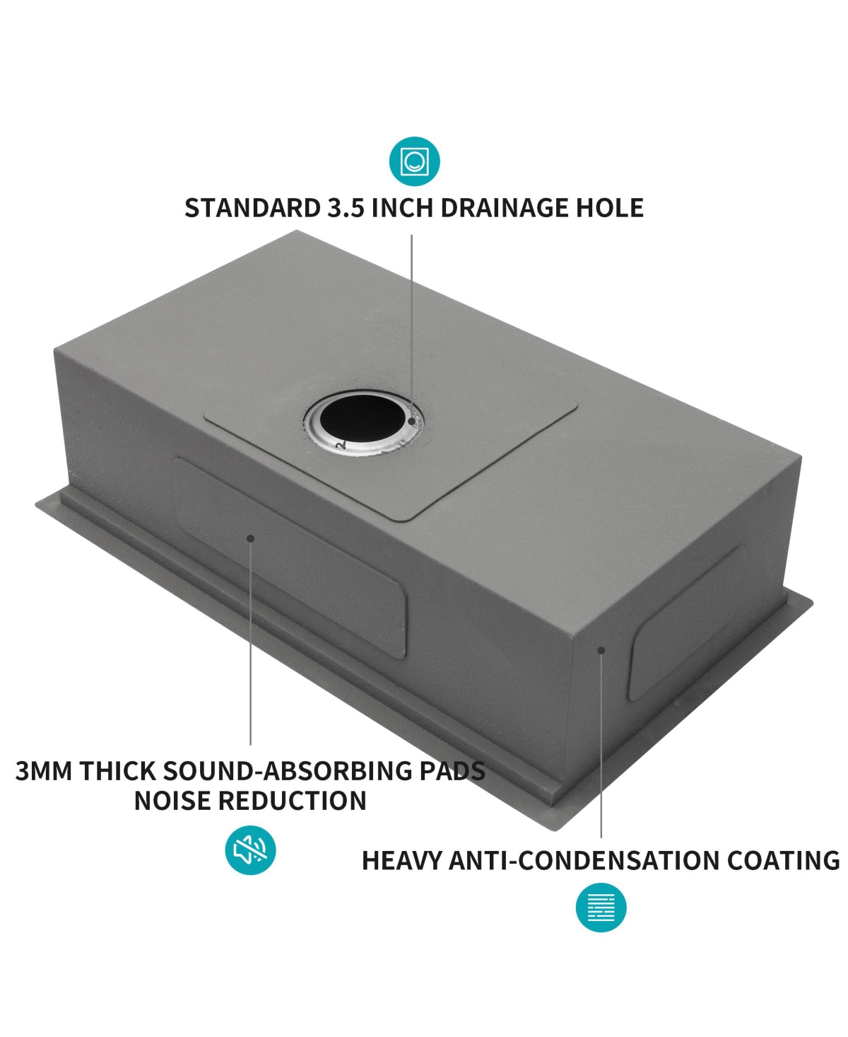 flynama 30x19x9inch 16 Gauge 304 Stainless Steel Undermount Single Bowl Ledge Workstation Kitchen Sink with Full Accessories