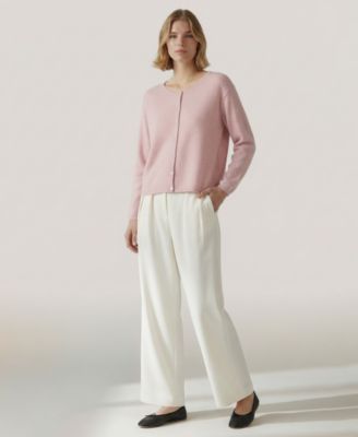 Women's Round Neck Long-Sleeve Cardigan