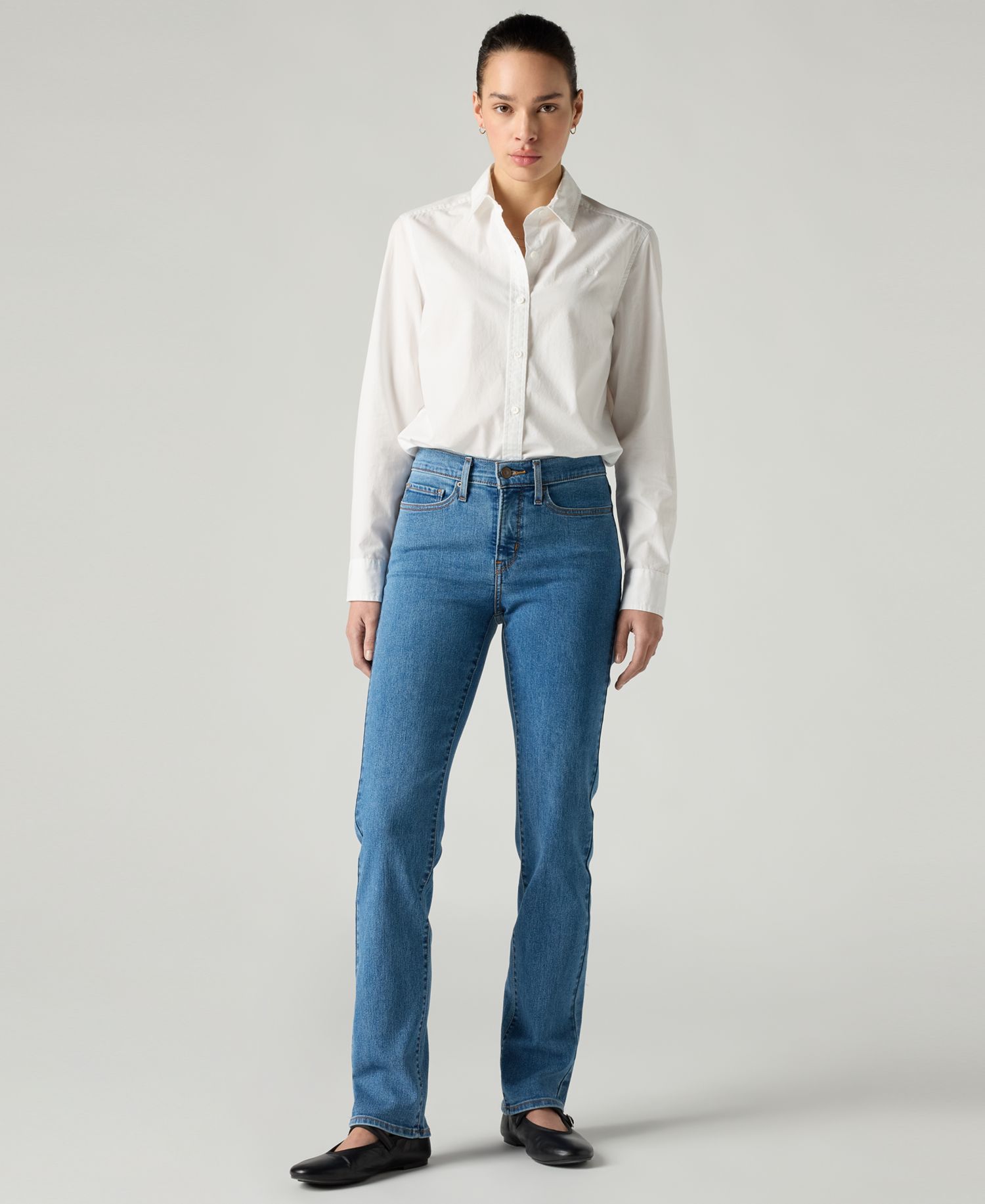 Trendy Plus Size 314 Mid-Rise Shaping Straight-Leg Jeans