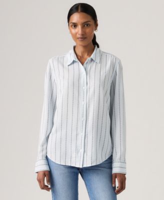 Women's Striped Point Collar Shirt