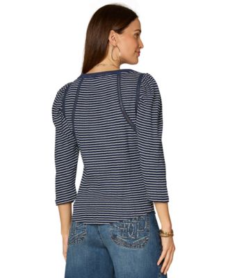 Women's Stripe Boat Neck Top