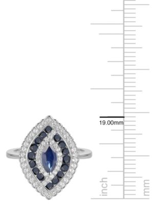Sapphire (7/8 ct. t.w.) & Diamond (1/3 ct. t.w.) Ring in 14k White Gold (Also Available in Ruby & Emerald)