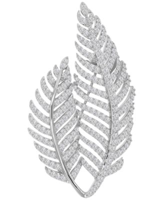 Cubic Zirconia Palm Branch Pin Brooch