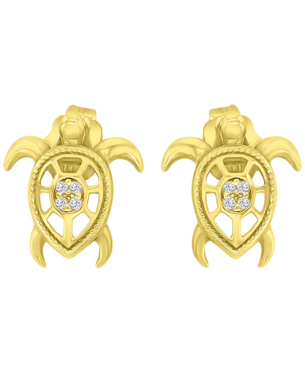 Macy's Diamond Accent Sea Turtle Stud Earrings