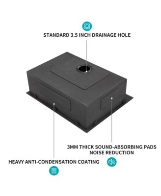 huluwat 28x22x9inch Gunmetal Black Kitchen Sink Drop In Topmount Stainless Steel 16 Gauge