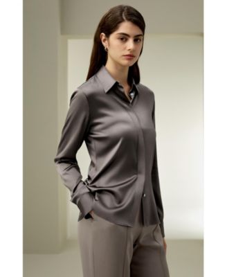 Women's Elegant Silhouette Silk Shirt