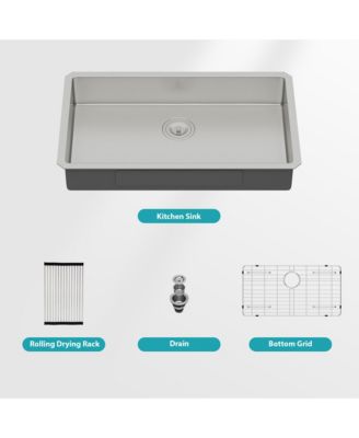 30x18x5.5inch ADA Compliant Kitchen Sink Undermount Stainless Steel Single Bowl 16 Gauge
