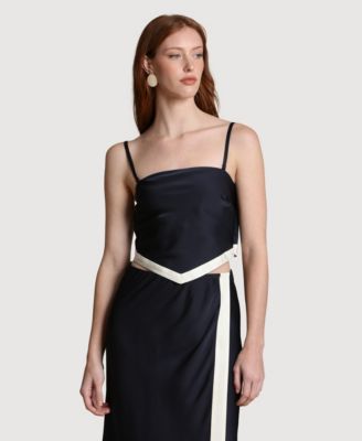 Women's Square Neck Scarf Top