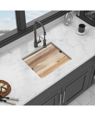 21x18x9.65inch Black Granite Composite Undermount Workstation Kitchen Sink