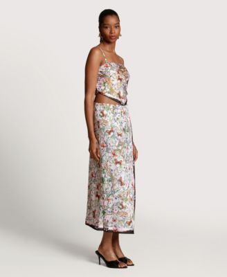 Women's Asymmetrical Wrap Midi Skirt