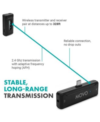 WMX-2-C-DUO Dual Wireless Lavalier Microphone System with Charging Case for iPhone 15 and up